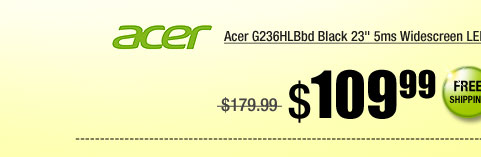 Acer G236HLBbd Black 23 inch 5ms Widescreen LED Monitor