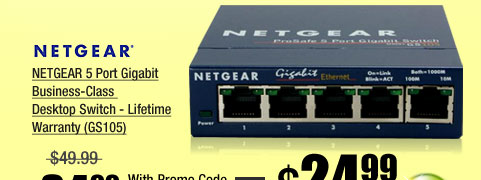 NETGEAR 5 Port Gigabit Business-Class Desktop Switch - Lifetime Warranty (GS105)