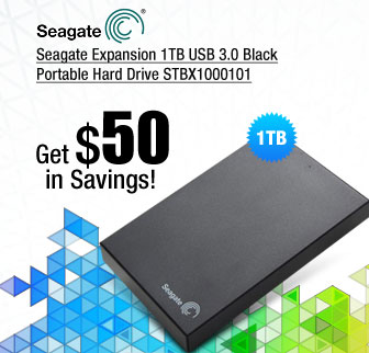 Seagate Expansion 1TB USB 3.0 Black Portable Hard Drive STBX1000101