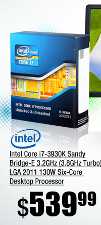 Intel Core i7-3930K Sandy Bridge-E 3.2GHz (3.8GHz Turbo) LGA 2011 130W Six-Core Desktop Processor