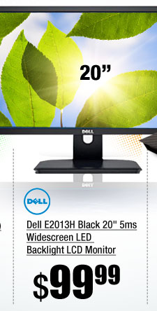 Dell E2013H Black 20 inch 5ms Widescreen LED Backlight LCD Monitor