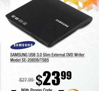 SAMSUNG USB 3.0 Slim External DVD Writer Model SE-208DB/TSBS