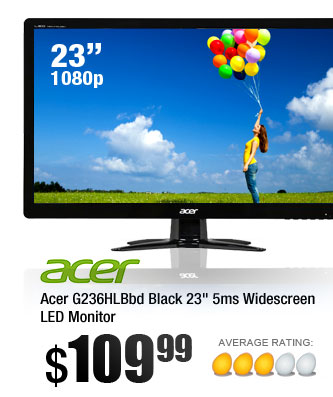 Acer G236HLBbd Black 23" 5ms Widescreen LED Monitor