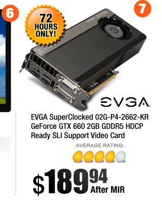 EVGA SuperClocked 02G-P4-2662-KR GeForce GTX 660 2GB GDDR5 HDCP Ready SLI Support Video Card