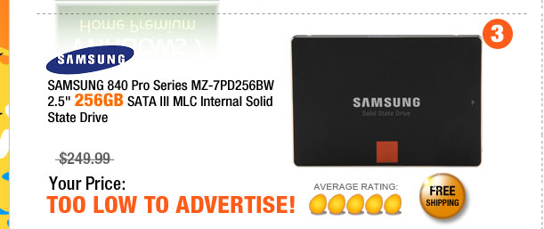 SAMSUNG 840 Pro Series MZ-7PD256BW 2.5 inch 256GB SATA III MLC Internal Solid State Drive