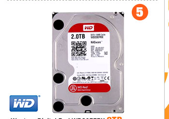 Western Digital Red WD20EFRX 2TB IntelliPower 64MB Cache SATA 6.0Gb/s Hard Drive -Bare Drive 