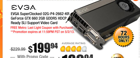 EVGA SuperClocked 02G-P4-2662-KR GeForce GTX 660 2GB GDDR5 HDCP Ready SLI Support Video Card