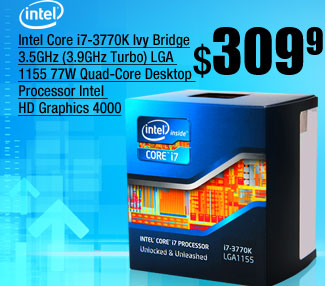 Intel Core i7-3770K Ivy Bridge 3.5GHz (3.9GHz Turbo) LGA 1155 77W Quad-Core Desktop Processor Intel HD Graphics 4000