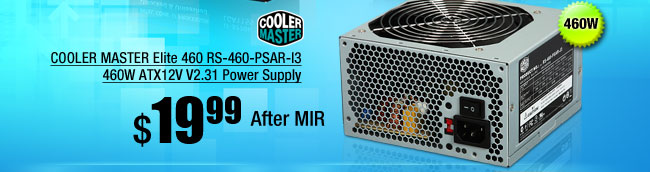 COOLER MASTER Elite 460 RS-460-PSAR-I3 460W ATX12V V2.31 Power Supply 