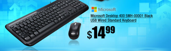 Microsoft Desktop 400 5MH-00001 Black USB Wired Standard Keyboard