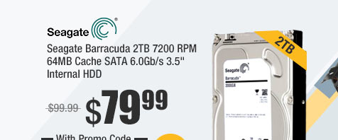 Seagate Barracuda 2TB 7200 RPM 64MB Cache SATA 6.0Gb/s 3.5" Internal HDD