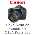 Save 200 On Canon 7D DSLR Purchase.