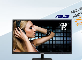 ASUS VN248H-P Super Narrow Bezel Black 23.8" 5ms (GTG) HDMI Widescreen LED Backlight LCD Monitor IPS Panel