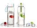 Just Life Portable Glass Water Bottle with Travel Sleeve (Randomly Selected Color)