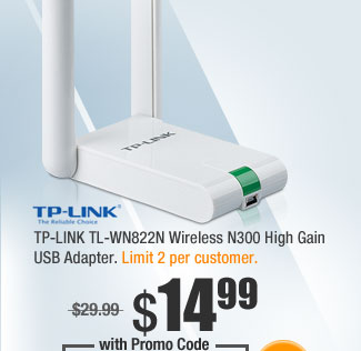 TP-LINK TL-WN822N Wireless N300 High Gain USB Adapter