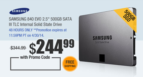 SAMSUNG 840 EVO 2.5" 500GB SATA III TLC Internal Solid State Drive