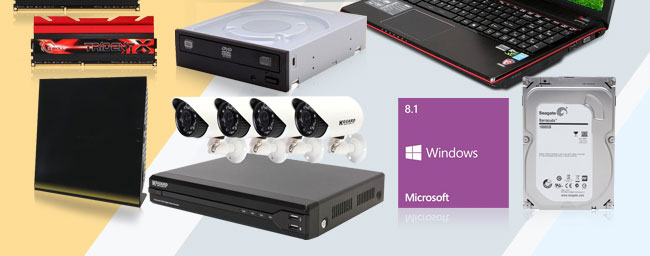 Memory, ODD, Win8, HDD, Surveillance, Router