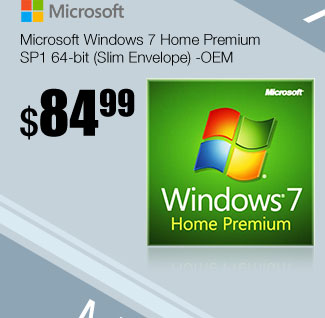 Microsoft Windows 7 Home Premium SP1 64-bit (Slim Envelope) -OEM