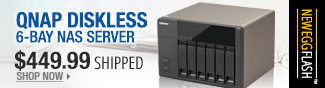 Newegg Flash  Qnap diskless 6-bay nas server.