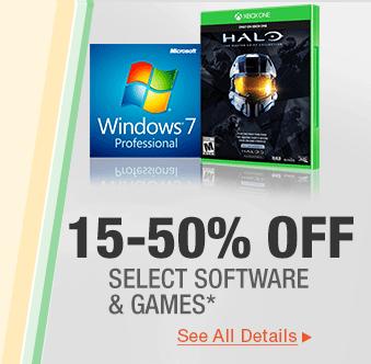 15-50% OFF SELECT SOFTWARE*