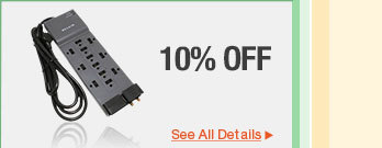 10% OFF SELECT BELKIN SURGE PROTECTORS & POWER STRIPS*