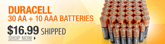 Newegg Flash  Duracell 30 AA + 10 AAA Batteries 