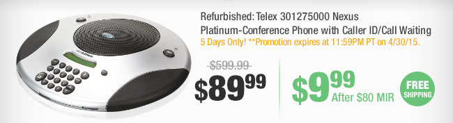 Refurbished: Telex 301275000 Nexus Platinum-Conference Phone with Caller ID/Call Waiting