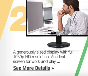 A generously sized display with full 1080p HD resolution. An ideal screen for work and play ...