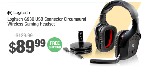 Logitech G930 USB Connector Circumaural Wireless Gaming Headset