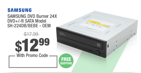SAMSUNG DVD Burner 24X DVD+/-R SATA Model SH-224DB/BEBE - OEM