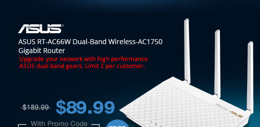 ASUS RT-AC66W Dual-Band Wireless-AC1750 Gigabit Router