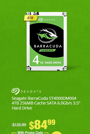 Seagate BarraCuda ST4000DM004 4TB 256MB Cache SATA 6.0Gb/s 3.5" Hard Drive