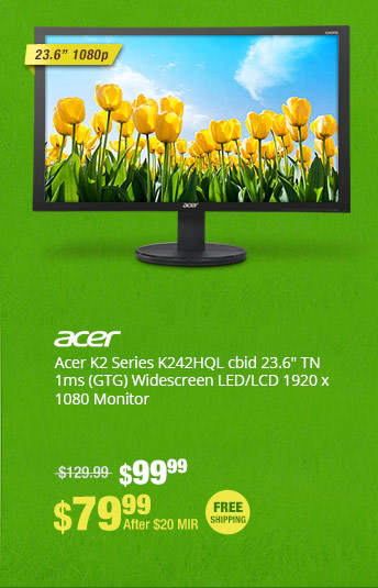Acer K2 Series K242HQL cbid 23.6" TN 1ms (GTG) Widescreen LED/LCD 1920 x 1080 Monitor