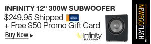 Newegg Flash - INFINITY - 12" 300W Powered Subwoofer Home Cinema SUBR12BK