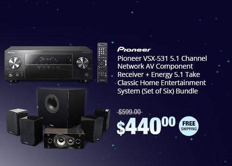 Pioneer VSX-531 5.1 Channel Network AV Component Receiver + Energy 5.1 Take Classic Home Entertainment System (Set of Six) Bundle