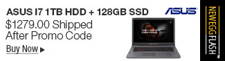 Newegg Flash - Asus i7 1TB HDD + 128GB SSD