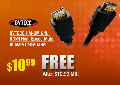 BYTECC HM-2M 6 ft. HDMI High Speed Male to Male Cable M-M 