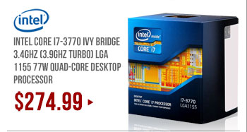 Intel Core i7-3770 Ivy Bridge 3.4GHz (3.9GHz Turbo) LGA 1155 77W Quad-Core Desktop Processor