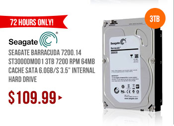 Seagate Barracuda 7200.14 ST3000DM001 3TB 7200 RPM 64MB Cache SATA 6.0Gb/s 3.5 inch Internal Hard Drive 