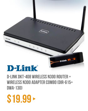 D-Link DKT-408 Wireless N300 Router + Wireless N300 Adapter Combo (DIR-615+DWA-130)