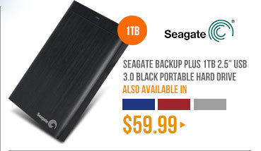 Seagate Backup Plus 1TB 2.5 inch USB 3.0 Black Portable Hard Drive