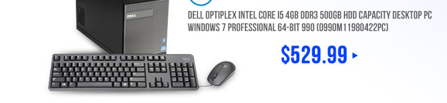 DELL OptiPlex Intel Core i5 4GB DDR3 500GB HDD Capacity Desktop PC Windows 7 Professional 64-Bit 990 (O990M11980422PC)