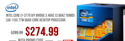 Intel Core i7-3770 Ivy Bridge 3.4GHz (3.9GHz Turbo) LGA 1155 77W Quad-Core Desktop Processor