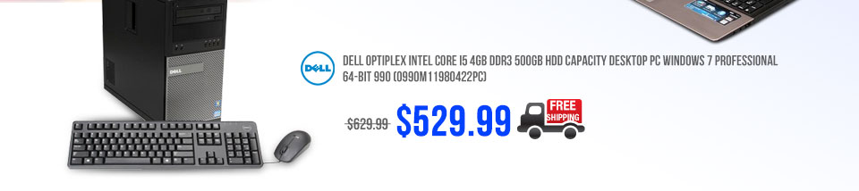 DELL OptiPlex Intel Core i5 4GB DDR3 500GB HDD Capacity Desktop PC Windows 7 Professional 64-Bit 990 (O990M11980422PC)