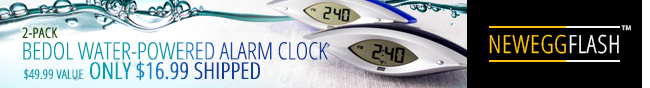 Neweggflash - 2-pack Bedol water-powered alarm clock