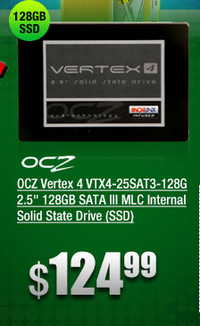 OCZ Vertex 4 VTX4-25SAT3-128G 2.5 inch 128GB SATA III MLC Internal Solid State Drive (SSD)