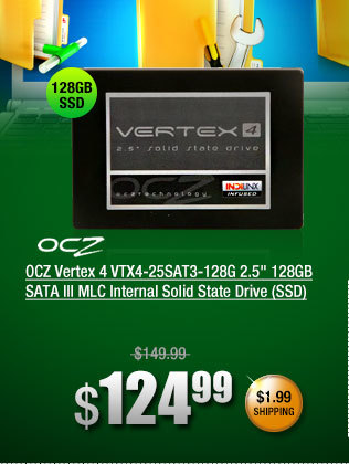 OCZ Vertex 4 VTX4-25SAT3-128G 2.5 inch 128GB SATA III MLC Internal Solid State Drive (SSD)