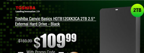 Toshiba Canvio Basics HDTB120XK3CA 2 TB 2.5 inch External Hard Drive - Black