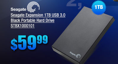 Seagate Expansion 1TB USB 3.0 Black Portable Hard Drive STBX1000101