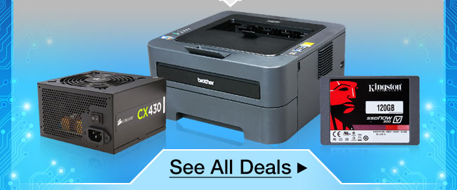 PSU, Printer, SSD. See All Deals